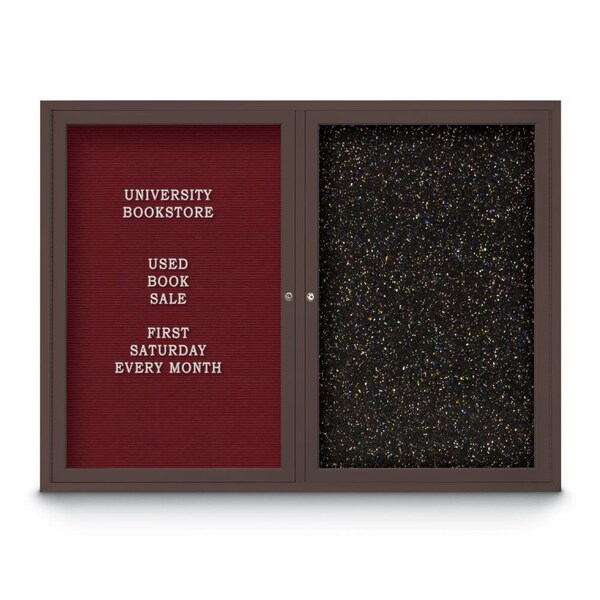 Corkboard, 24"x36", Rubber/Bronze